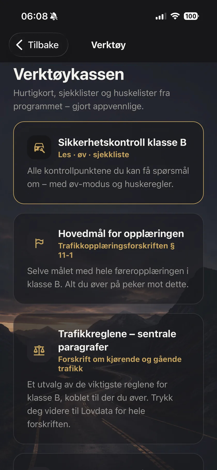 Sikkerhetskontroll klasse B